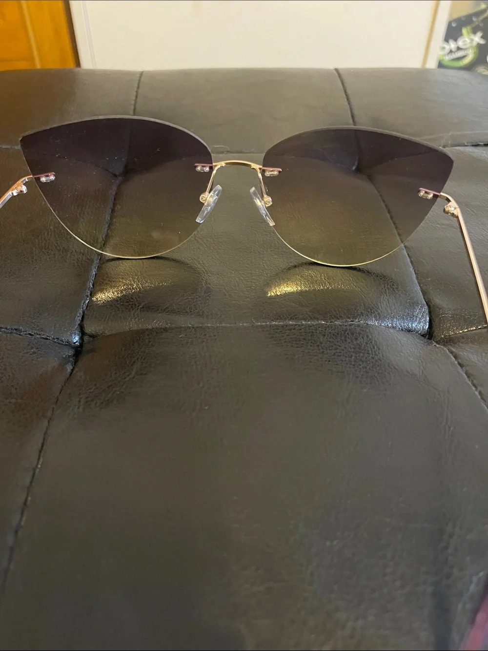 Rimless Gradient Purple Women's Sunglasses